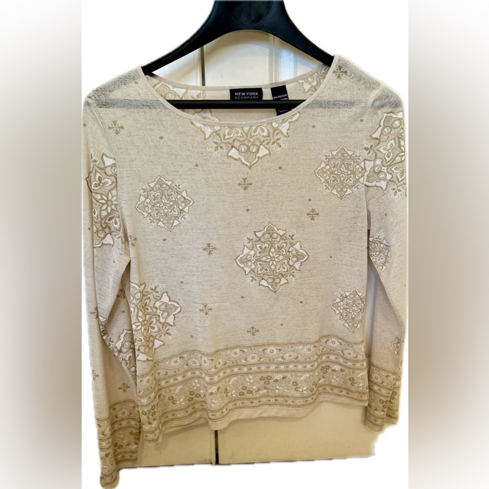 New York & Co Women’s Shear Long Sleeve Shirt-XL